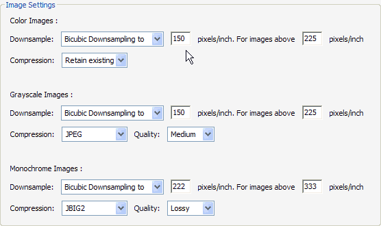 downsampling image settings dialog. downsampling image settings dialog acrobat 8
