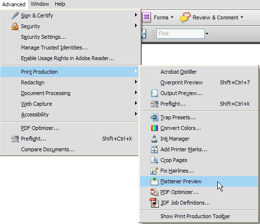 flattener preview selection. flattener preview selection