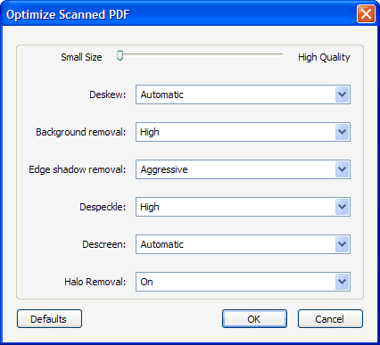 scanned page settings dialog. scanned page settings dialog acrobat 8